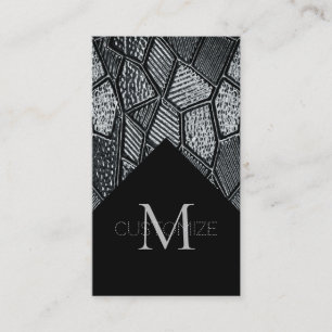 Cartão de Visita de Monograma de Vidro Mosaico Cin