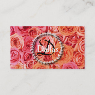 Cartão de visita de Monograma Elegante