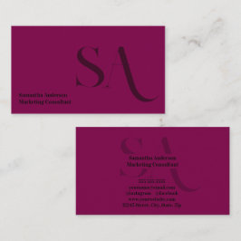 Cartão de visita de Monograma Minimalista Elegante