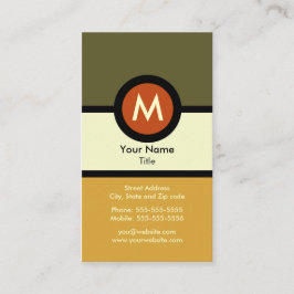Cartão de visita de Monograma Moderno