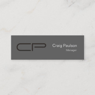 Cartão de visita de Monograma Preto de Cinzas Fina