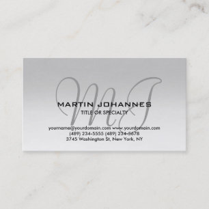 Cartão de visita de Monograma Simples Trendy Plain