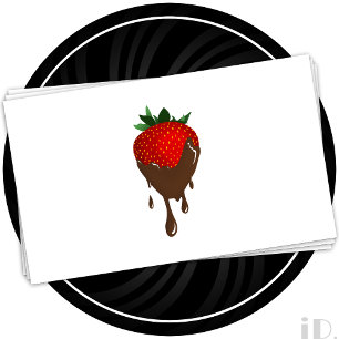 cartão de visita de morango de chocolate