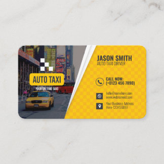 Cartão de Visita de Motorista de Táxi Moderno