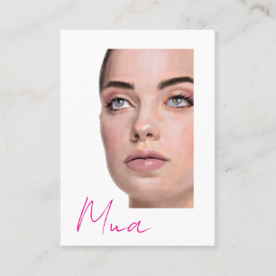 Cartão de Visita de MUA com Retrato Ilustrado