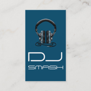 Cartão de visita de Música Azul DJ legal