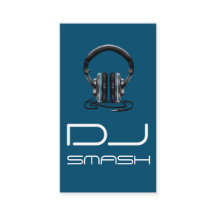 Cartão de visita de Música Azul DJ legal