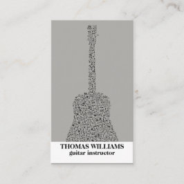 Cartão de visita de Música de Violão Negro