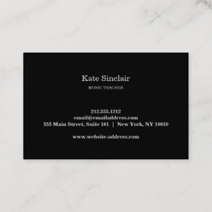Cartão de visita de Música Elegante do Professor d