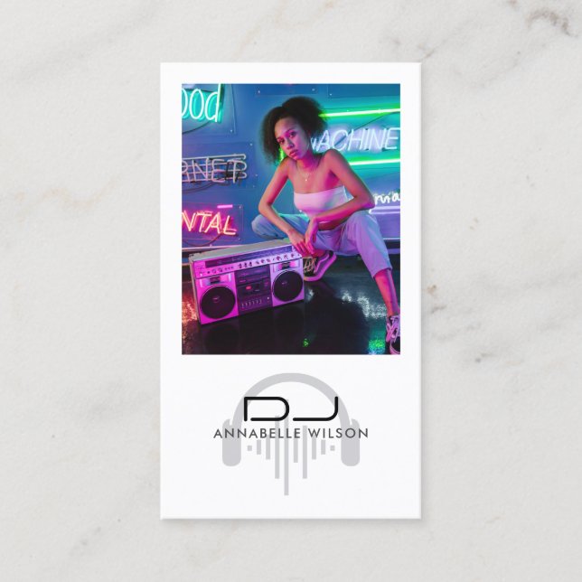 Cartão de visita de Música Moderna do DJ Photo (Frente)