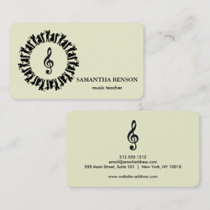 Cartão de visita de Músico Elegante com Nota Music