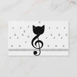 Cartão de visita de Músico Elegante com Nota Music