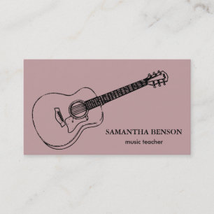 Cartão de visita de Músicos Elegante com Nota de