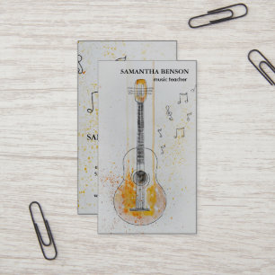 Cartão de visita de Músicos Elegante com Nota de M