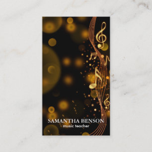 Cartão de visita de Músicos Elegante com Nota de M