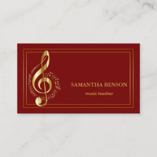 Cartão de visita de Músicos Elegante com Nota de M