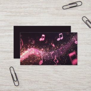 Cartão de visita de Músicos Elegante com Nota de M