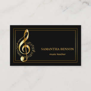 Cartão de visita de Músicos Elegante com Nota de M