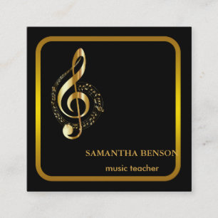 Cartão de visita de Músicos Elegante com Nota de M