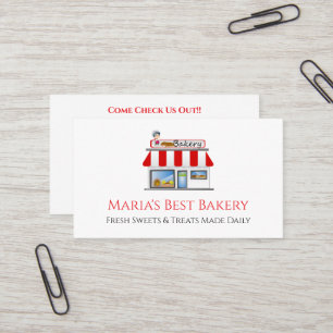 Cartão de Visita de Negócios da Padaria Baker Cafe