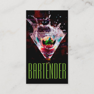 Cartão de Visita de Negócios de Bartender Noturno