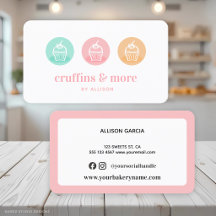 Cartão de Visita de Negócios de Cupcake Doce de Pa