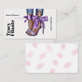 Cartão de Visita de Negócios de Moda Roxa Glam Chi