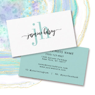 Cartão de visita de nome de tendência simples e in