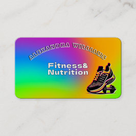 Cartão de Visita de Nutrição de Fitness Neon Vibra