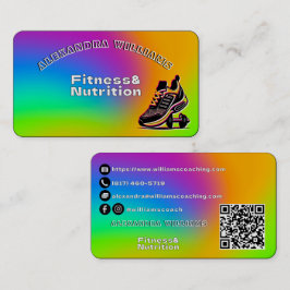 Cartão de Visita de Nutrição de Fitness Neon Vibra