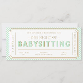 Cartão de Visita de Oferta de Babysitting Verde