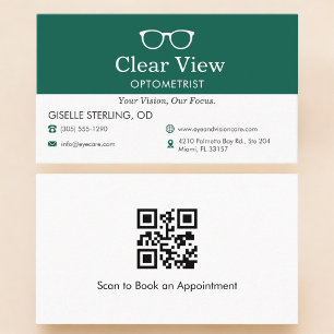 Cartão de Visita de Optometrista com Código QR