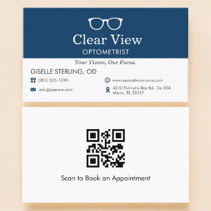 Cartão de Visita de Optometrista com Código QR