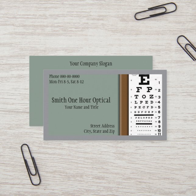 Cartão de visita de Optometristas (Frente/Verso In Situ)