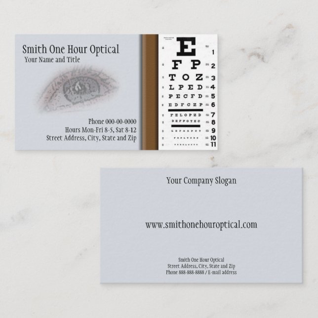 Cartão de visita de Optometristas (Frente/Verso)