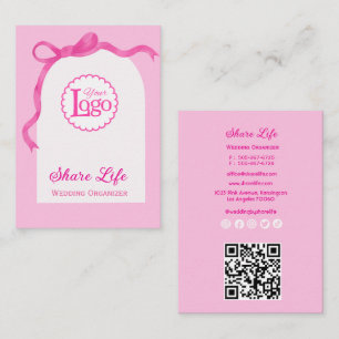 Cartão de Visita de Organizador de Casamento Pink