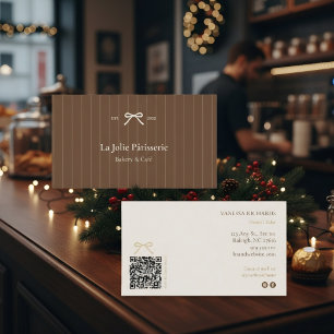 Cartão de visita de Padaria com Código QR e Listra