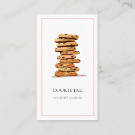 Cartão de visita de padaria de biscoito aquarela