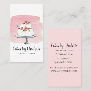 Cartão de visita de padaria de bolo de casamento p