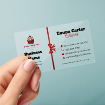 Cartão de Visita de Padaria de Cupcake com Design