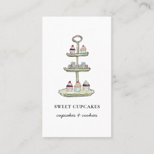 Cartão de visita de padaria de pastelaria de cupca