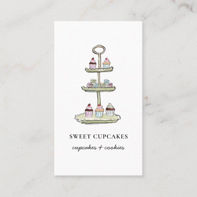 Cartão de visita de padaria de pastelaria de cupca (Frente)