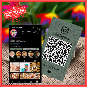 Cartão de Visita de Padaria Instagram Chef Sage Ve