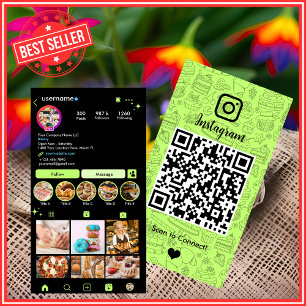 Cartão de Visita de Padaria Instagram Chef Verde L