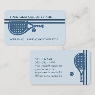 Cartão de Visita de Padel - Estilo Padel Elegante