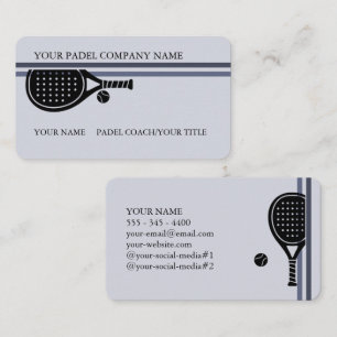Cartão de Visita de Padel-Estilo Padel Elegante Pr