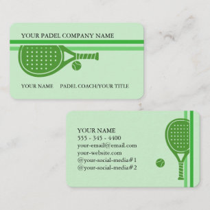Cartão de Visita de Padel-Estilo Padel Elegante Ve