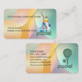 Cartão de Visita de Padel - Estilo Vibrante de Pad