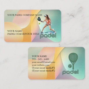 Cartão de Visita de Padel - Estilo Vibrante de Pad