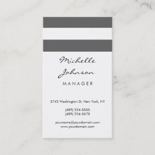 Cartão de visita de Padrão Branco de Cinza de de d